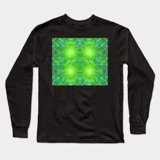 Green Aesthetic Fractal Pattern - Abstract Green Design Long Sleeve T-Shirt